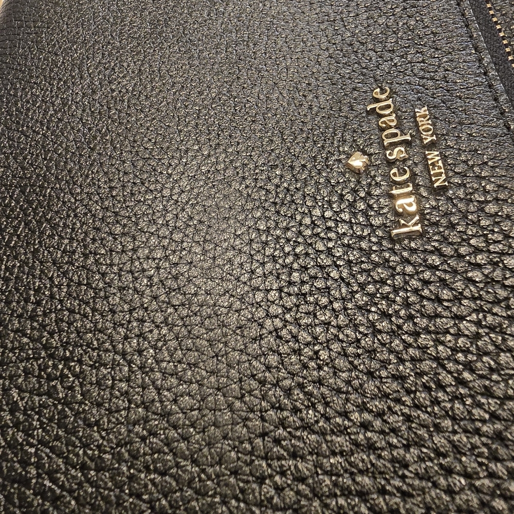 Kate Spade Leila Black Pebbled Leather Flap Shoulder Bag Extra Crossbody Strap - Picture 15 of 16